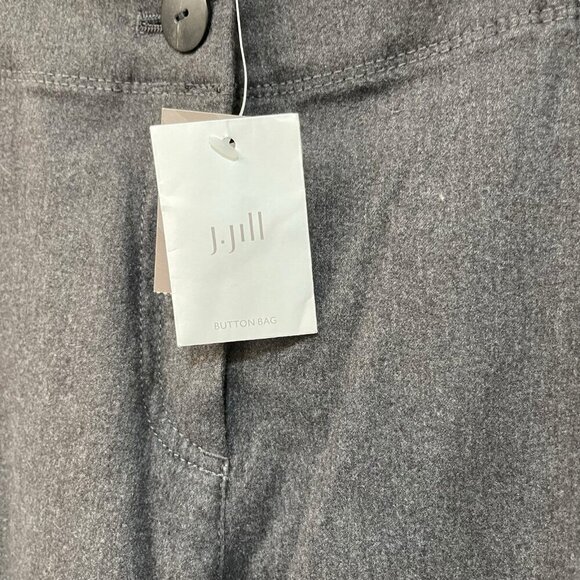 J. Jill Cotton Cargo Trouser Pants NEW NWT Stretch Size 12 Charcoal Gray Utility - Picture 4 of 10